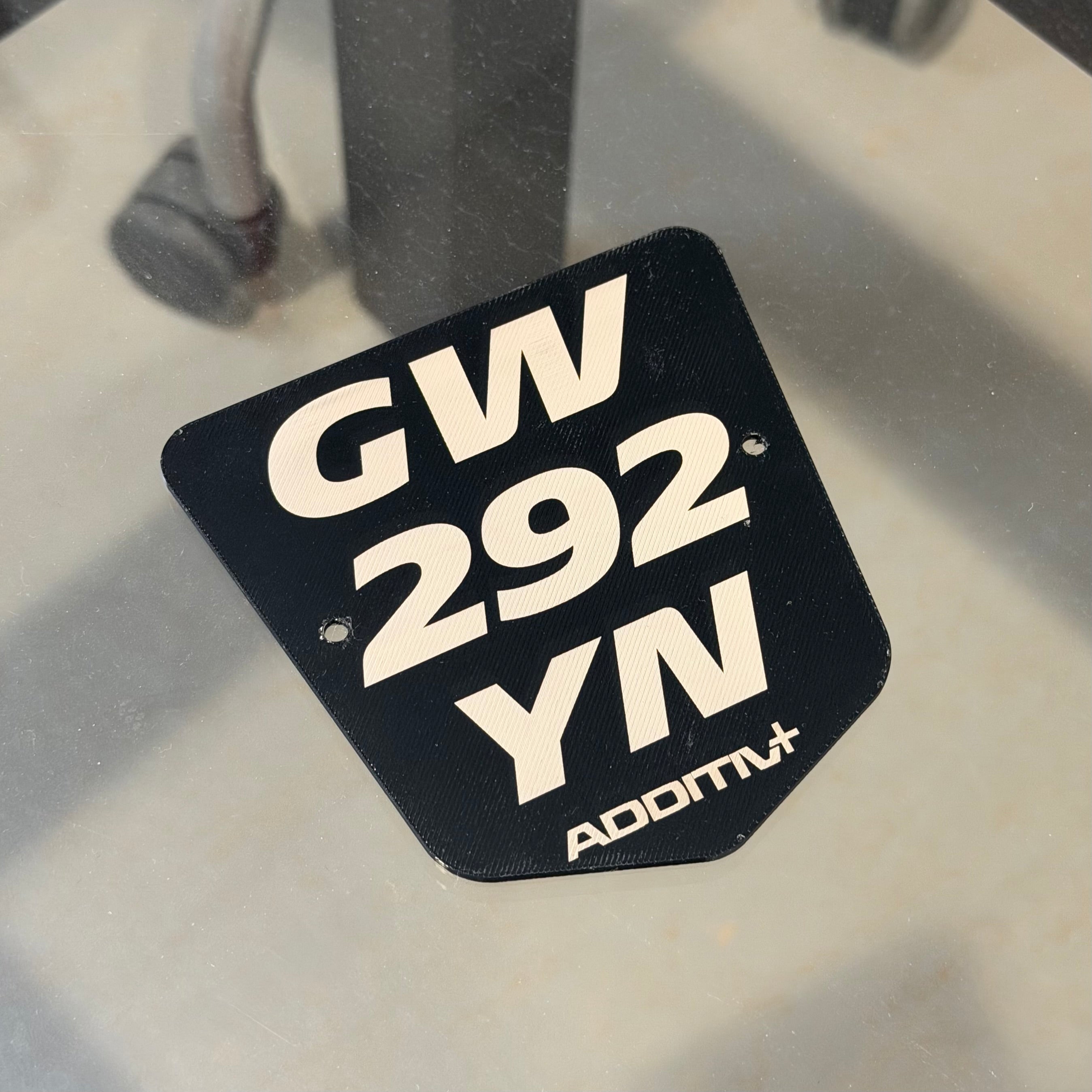 Plaque immatriculation souple personnalisée AdditivPlus