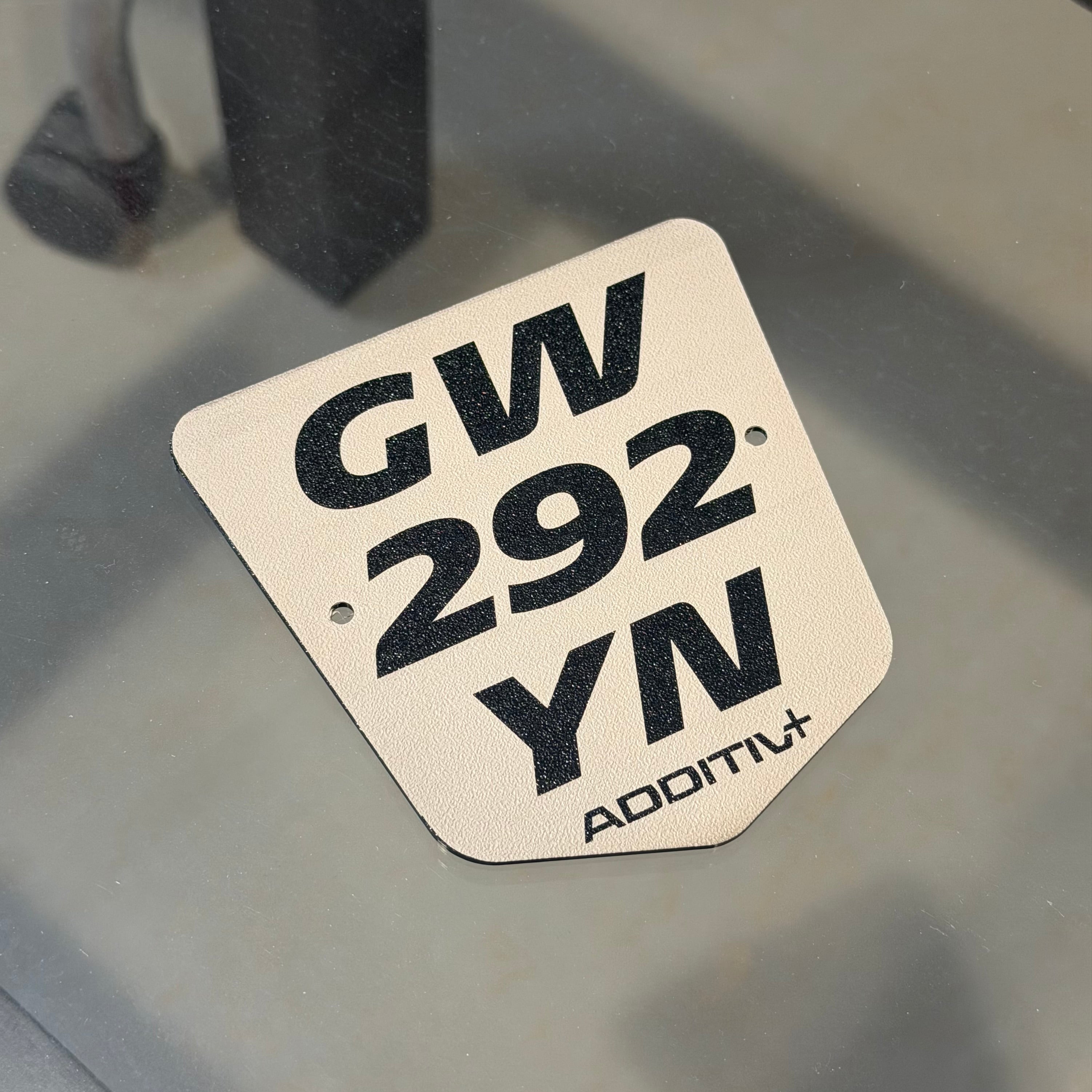 Plaque immatriculation souple personnalisée AdditivPlus